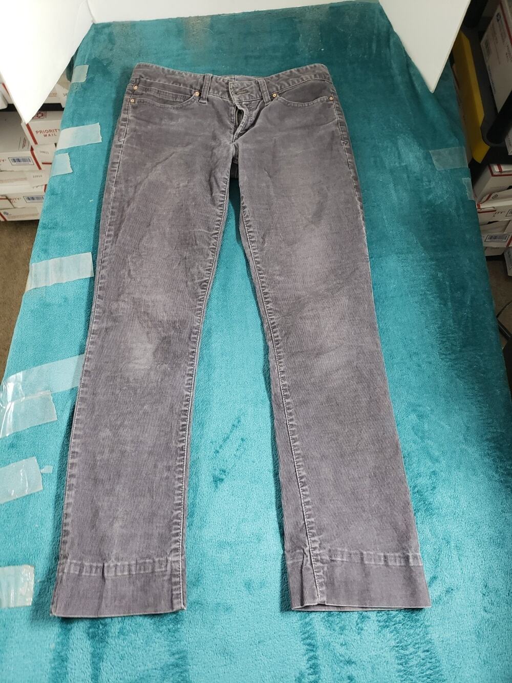Gap Jeans Size 4 Womens Black Corduroy Stretch Pants Mid Rise Real Straight